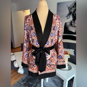 Zara Black Satin-Look Lined Jacket